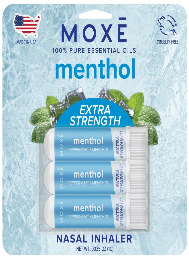 MOXE MOXĒ Extra Strength Menthol Nasal Inhaler | Powerful Cooling Menthol for Sinus Relief & Clear Breathing | Made in The USA | Maximum Strength Aromatherapy for Instant Refreshment - Image 1